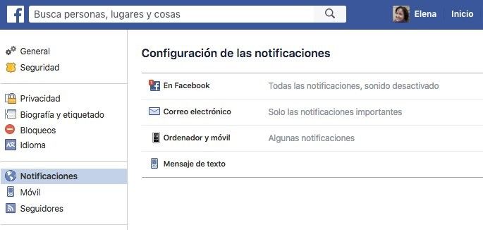 Desactivar notificaciones de Facebook Live