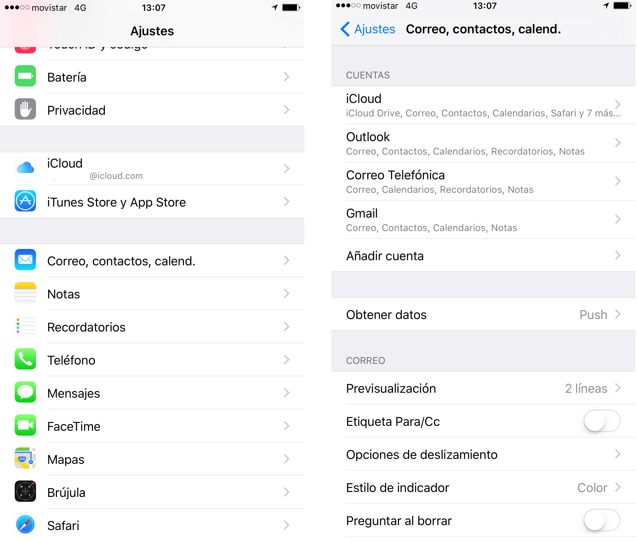 Sincronizar contactos en iOS