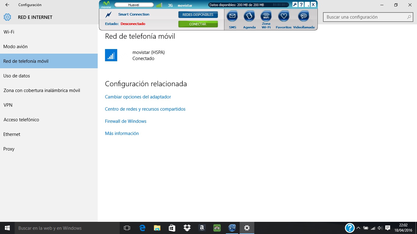 indicación erronea en modem USB huawei E1752C con Windows 10 - Comunidad  Movistar
