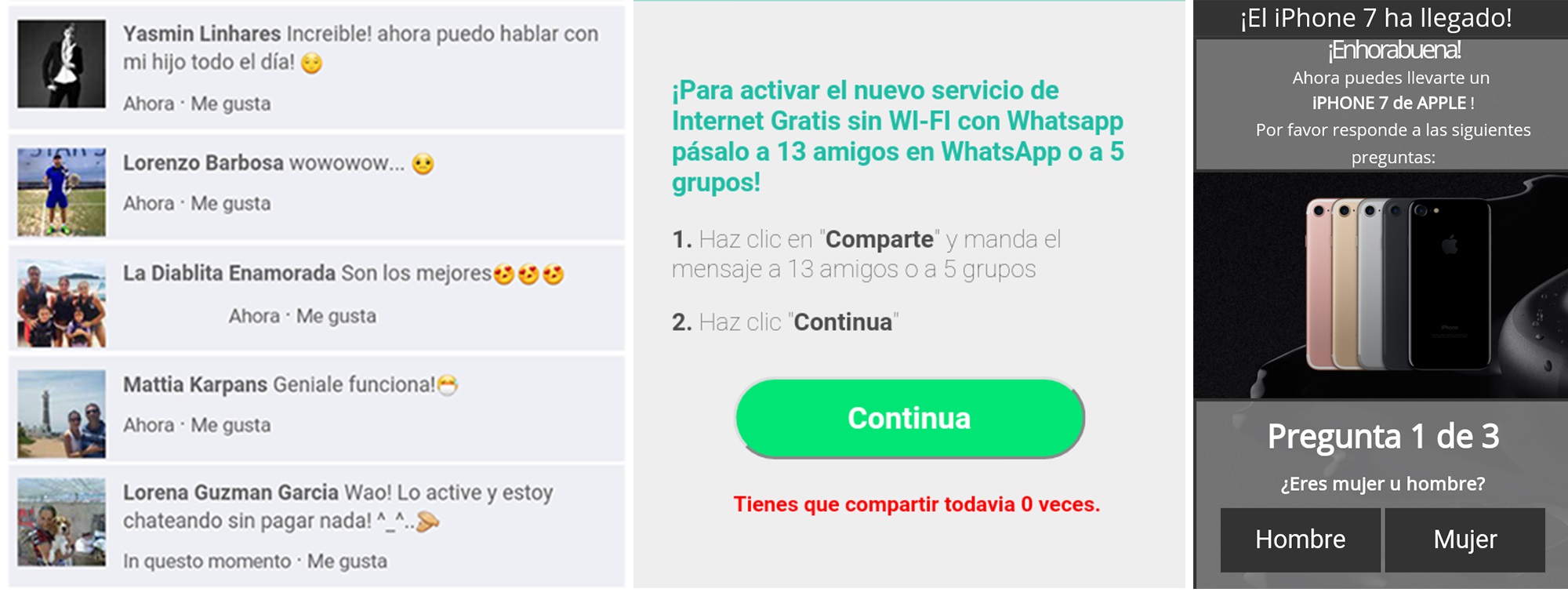 Estafa Whatsapp con Internet gratis