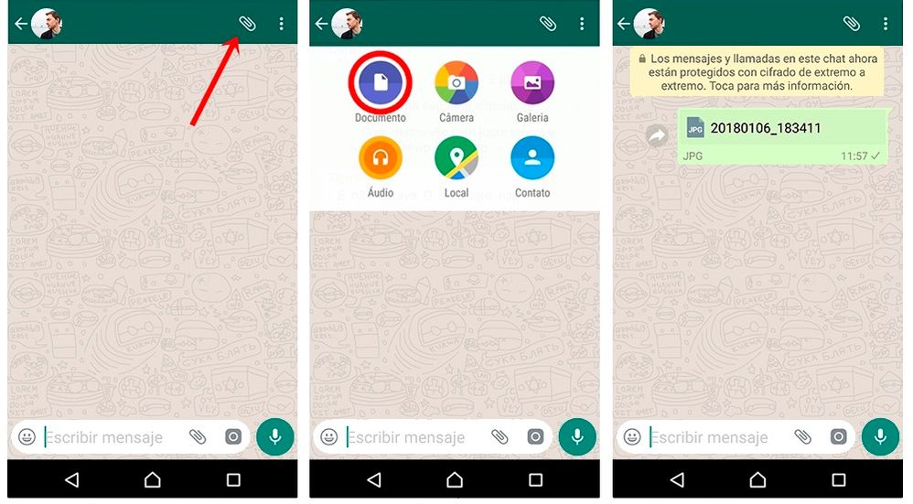 Envío de imágenes como documentos en Android