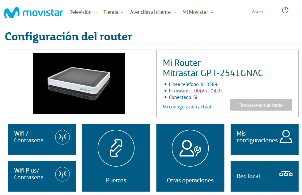 Puedes configurar tu router desde el Portal Alejandra