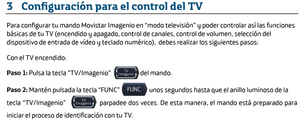 Solucionado: Configurar control de TV en el mando de imagenio - Comunidad  Movistar