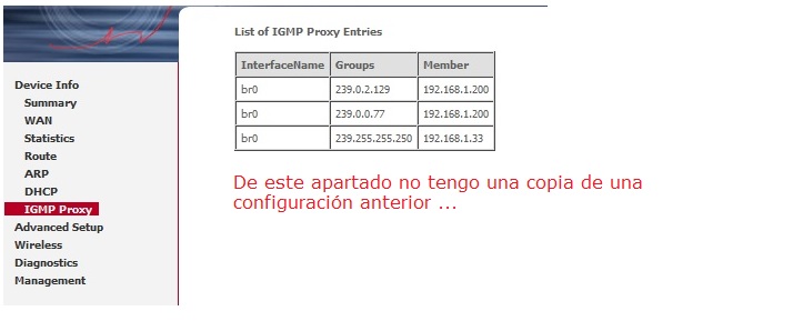 Device InfoIGMP-Proxy Comtrend-5813