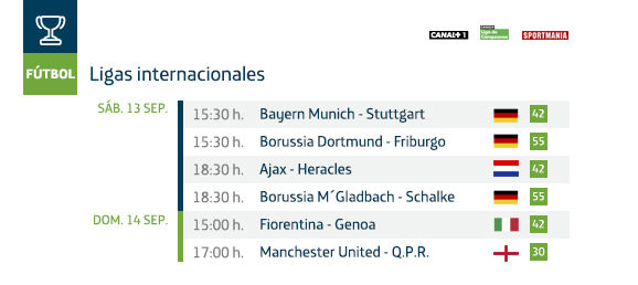 Partidos de las ligas europeas