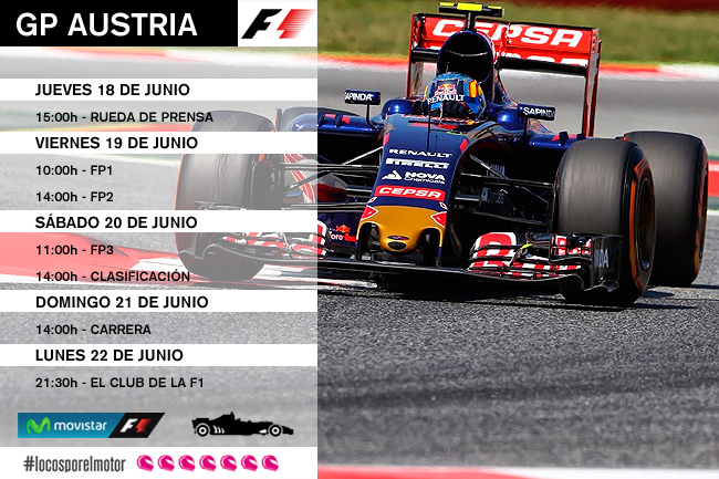 Horarios GP Austria en Movistar F1