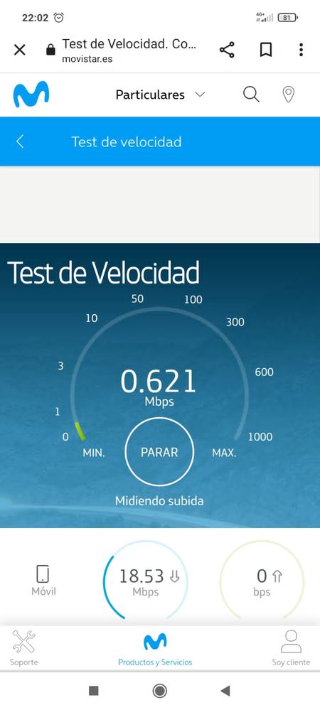 18.53 Mbps descarga 4G móvil