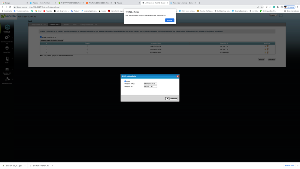 Pero cuando entro en una de ellas y le doy a activo me pone el error