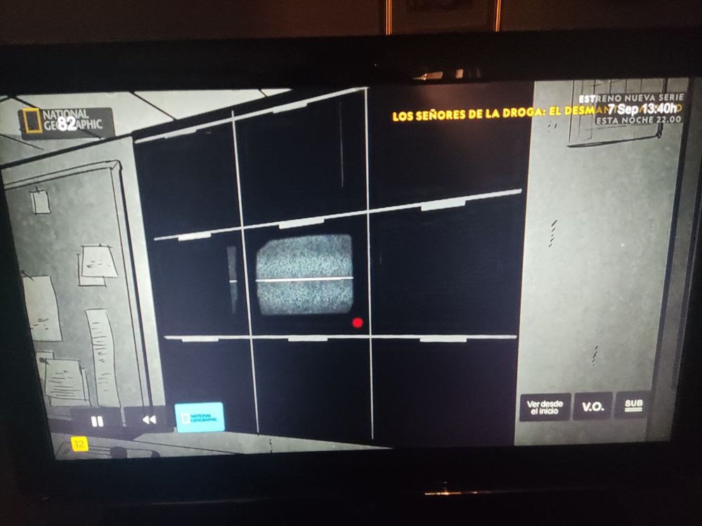 Imagen 1: La barra desaparece por completo en su sección central, haciendo imposible ver la programación