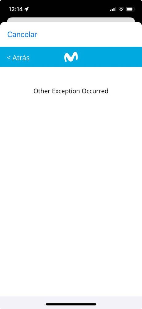 Other Exception Ocurred
