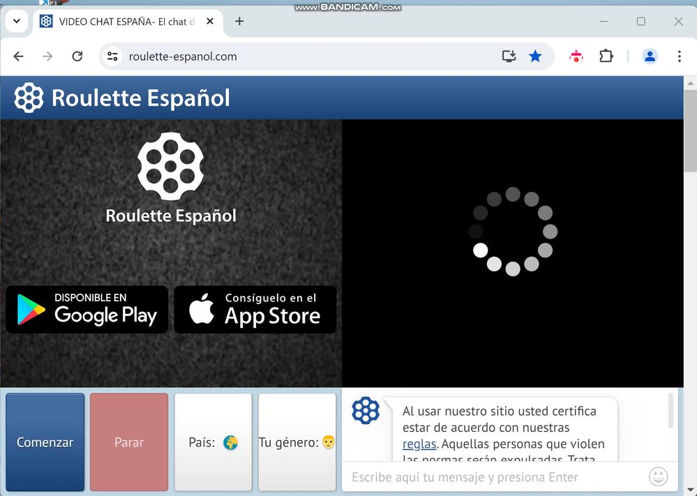 asi es como queda la webcam , cargando, pero nunca se pone la imagen