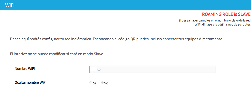 Amplificador como repetidor, red Wifi con SSID correcto de la red de 2,4GHz, no te deja tocar nada