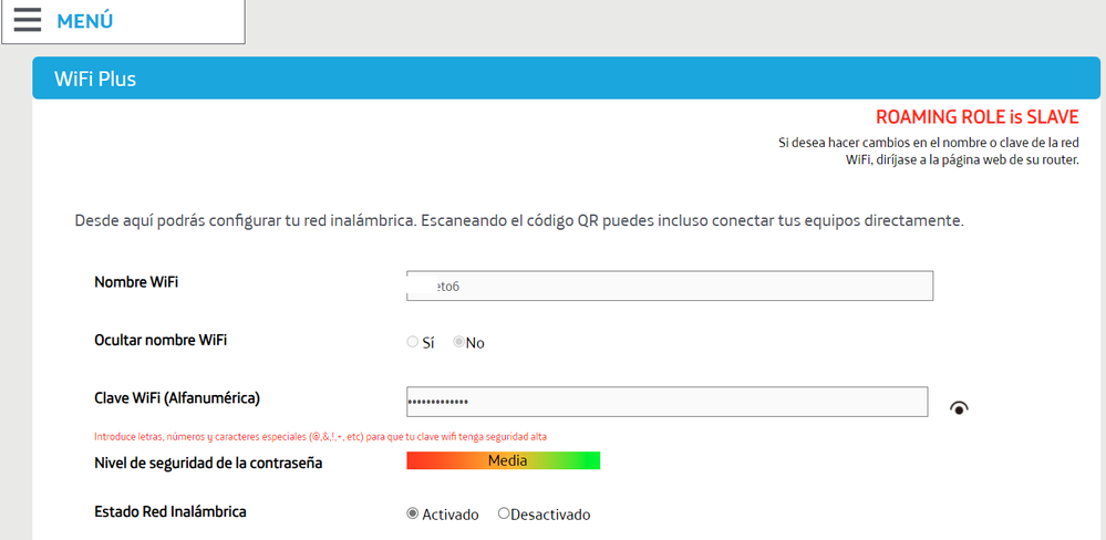Amplificador como Punto de acceso red Wifi Plus con un nombre de SSID distinto del Wifi