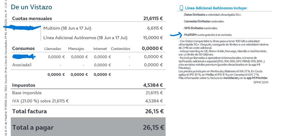 línea adicional autónomos 18,15 €