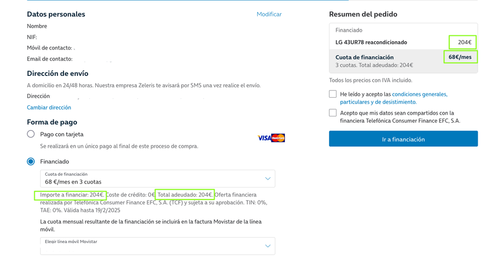 modelo LG 43UR78, sin incidencia