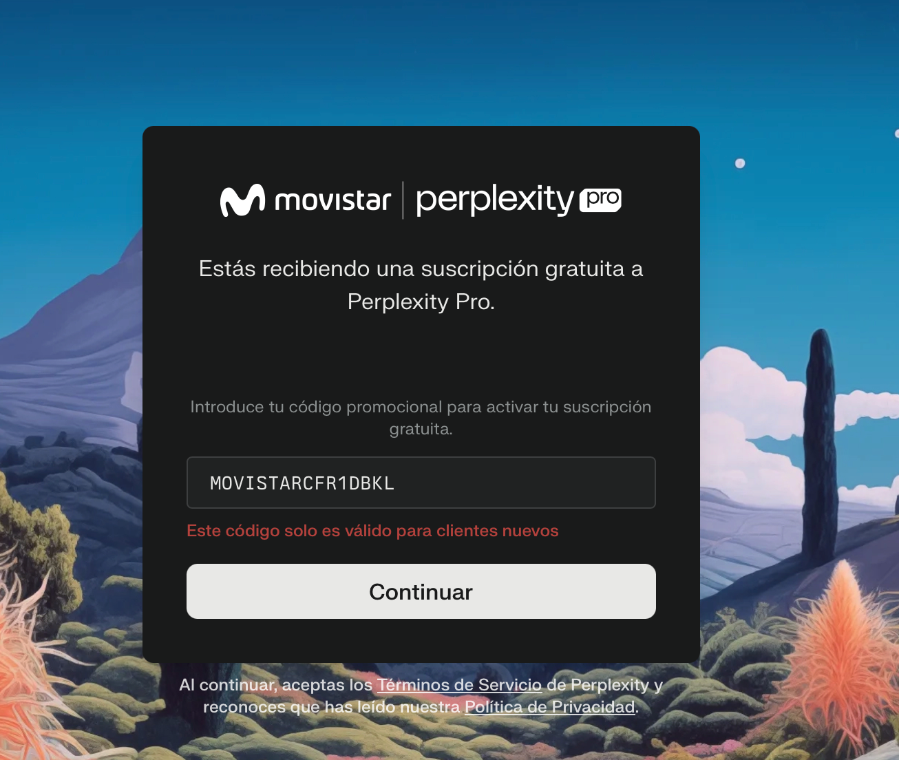 Promo para activar Perplexity gratis no funciona | Comunidad Movistar ...