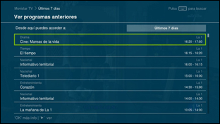 Lista de programas anteriores Movistar TV