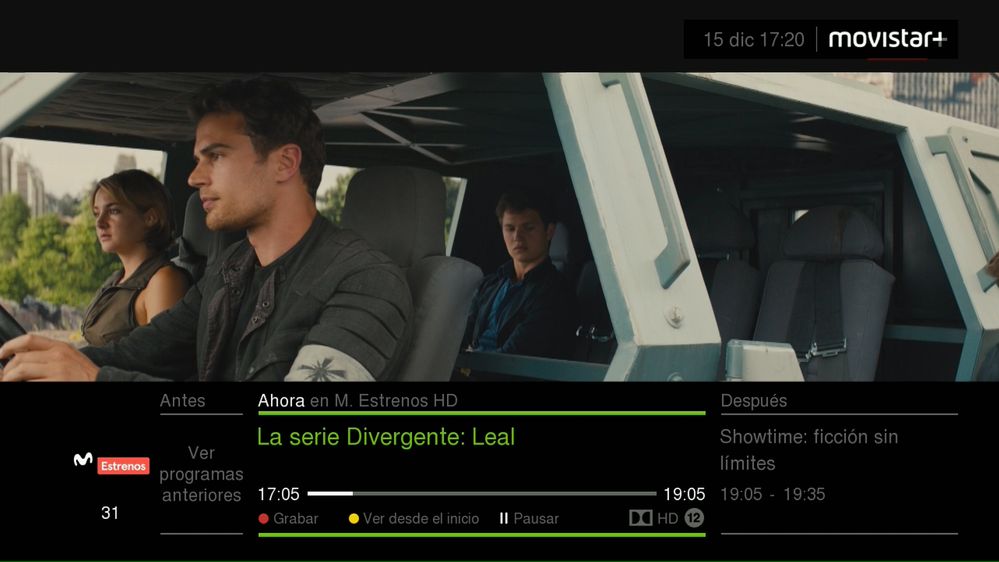 Control de directo Movistar