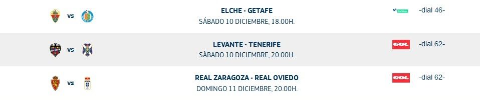 Horarios liga 123 Movistar Movisfera
