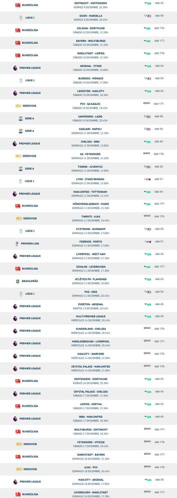 Horarios liga internacional Movistar Movisfera