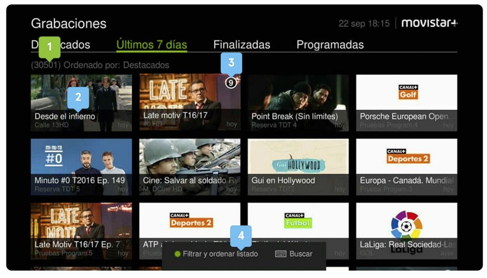 ultimos 7 dias guia Movistar TV Movisfera