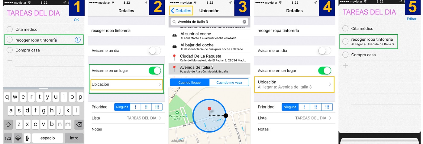 Recordatorios por geolocalización Recordatorios por geolocalización