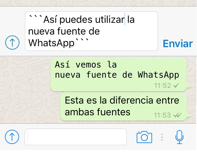 WhatsApp fuente de texto movistar