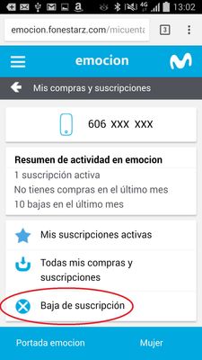 Cómo cancelar tu suscripción a contenidos de emocion