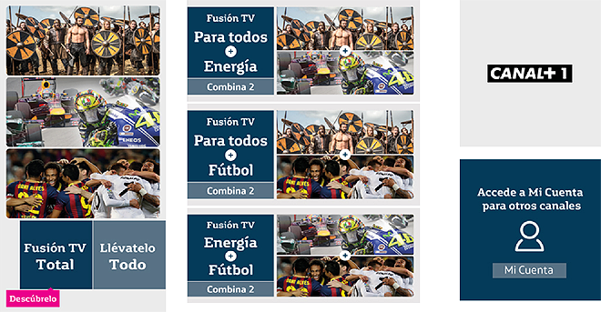 Combina los paquetes desde tu televisión Combina los paquetes desde tu televisión